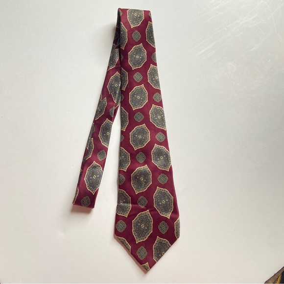 Vintage Christian Dior Monsieur Neck Tie Geometric Design Silk Designer Men's - Picture 6 of 11